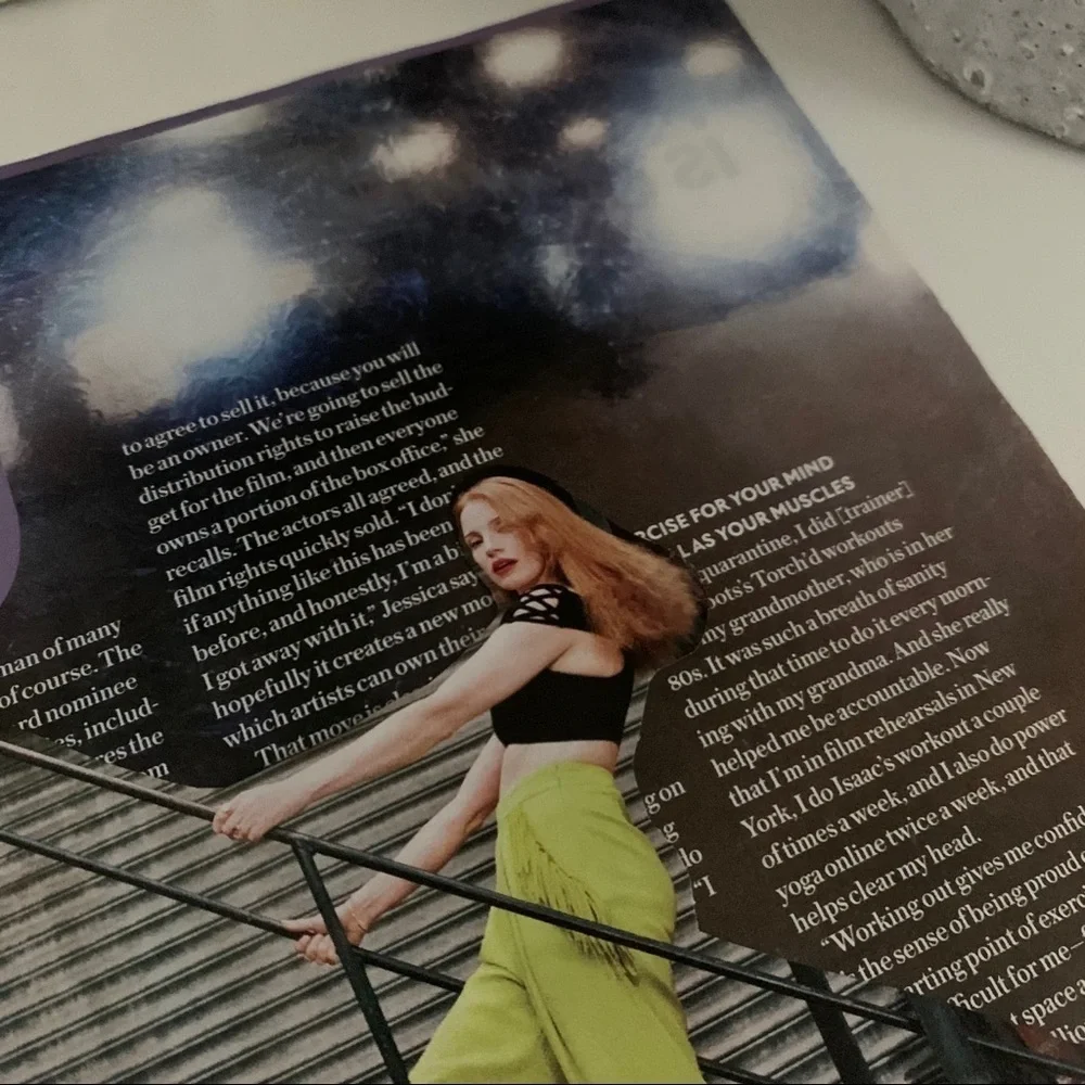 Jessica Chastain Lime Pants Editorial Collage Wall Art Bold Modern Fashion Print